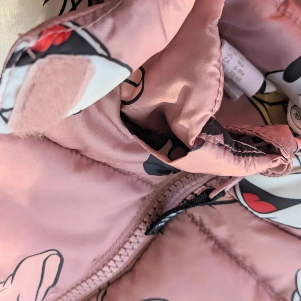Baby Girls H&M Minnie Mouse Patterned Puffer Jacket
